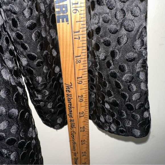 Eileen Fisher Silk Jacket Womens Med Black Polka Dot Long Sleeve Mid Length Goth - Picture 9 of 10